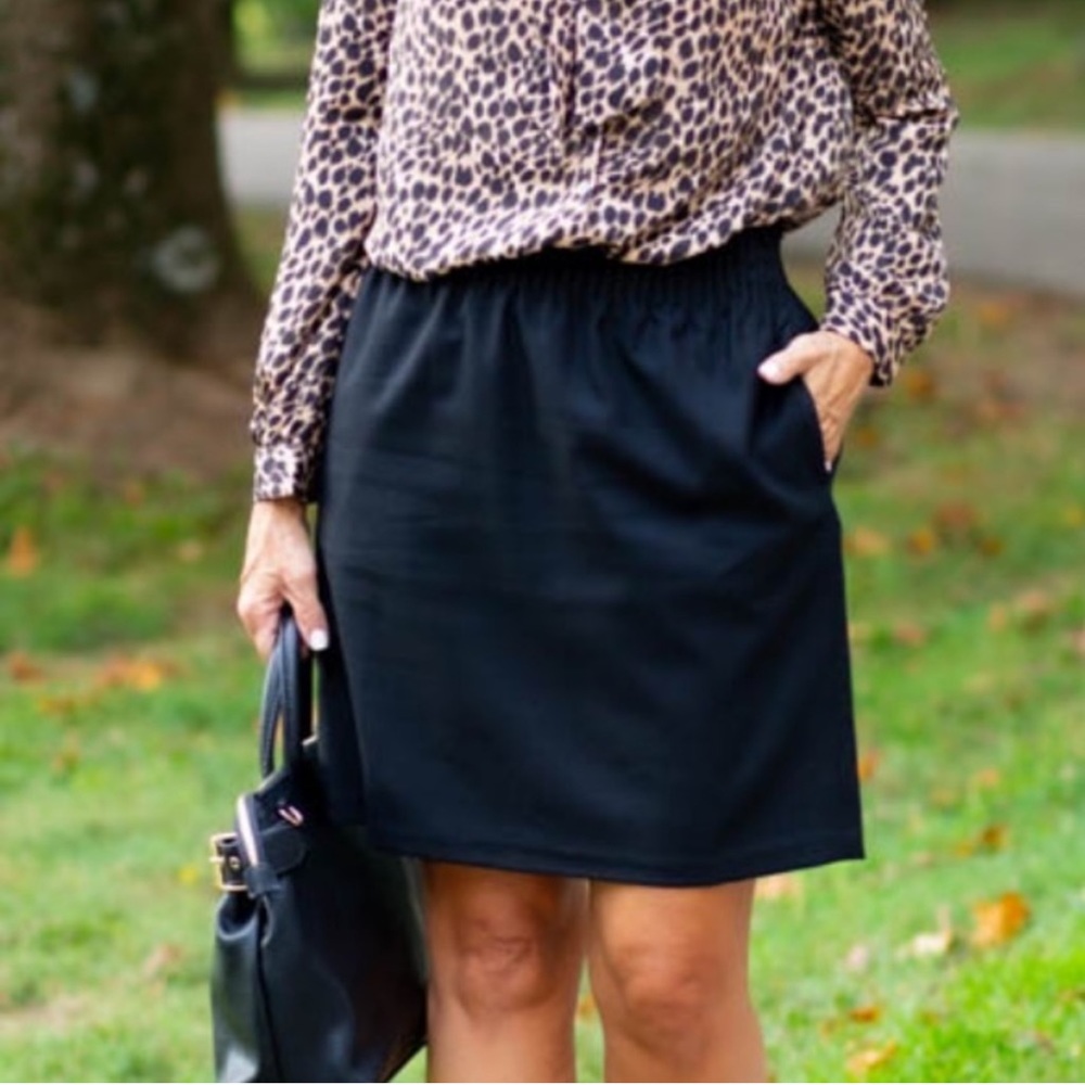 J. Crew Factory Black Paperbag Wool Blend Skirt - 6